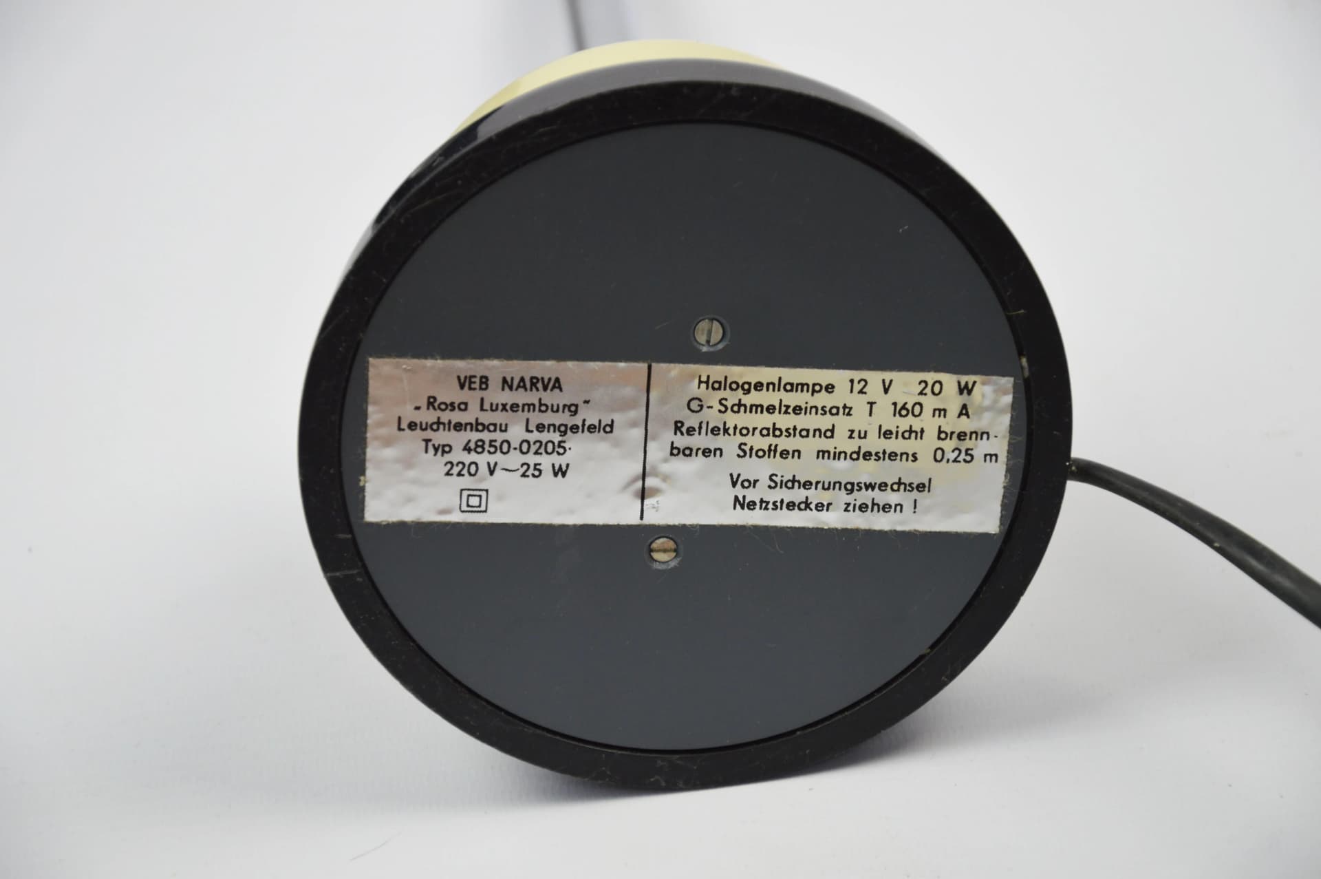 Lampka biurkowa, żółty, metal, Niemcy, lata 80. - 85117