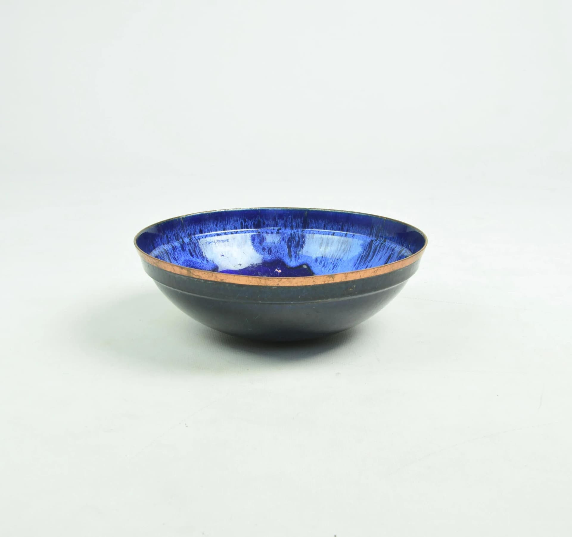 Decorative bowl, navy blue enamel, metal, Poland, 1970s. - 85105