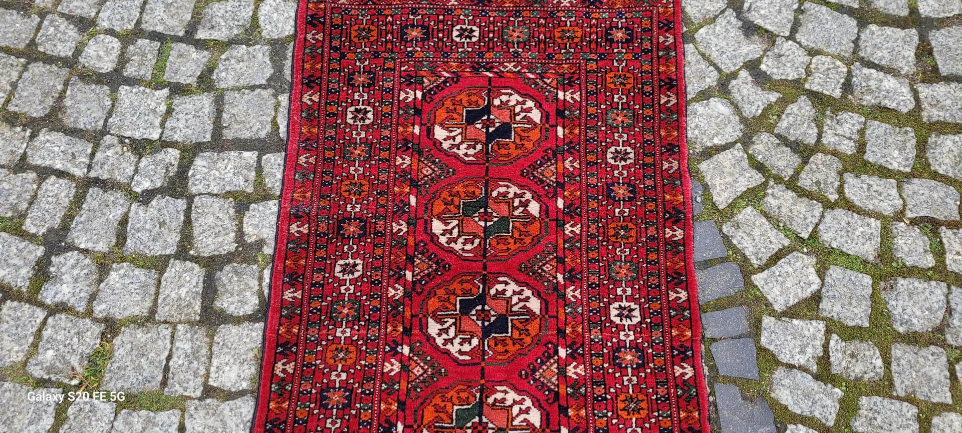 Dywan Tekke, 54x120 cm, czerwony, wełna, Turkmenistan, XIX w. - 88000