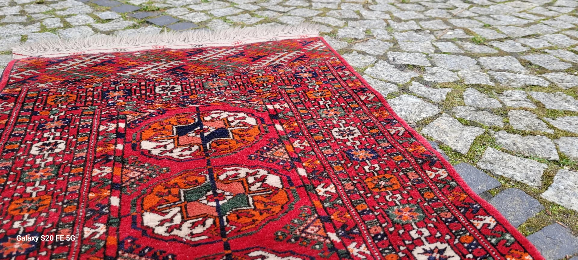 Dywan Tekke, 54x120 cm, czerwony, wełna, Turkmenistan, XIX w. - 88002