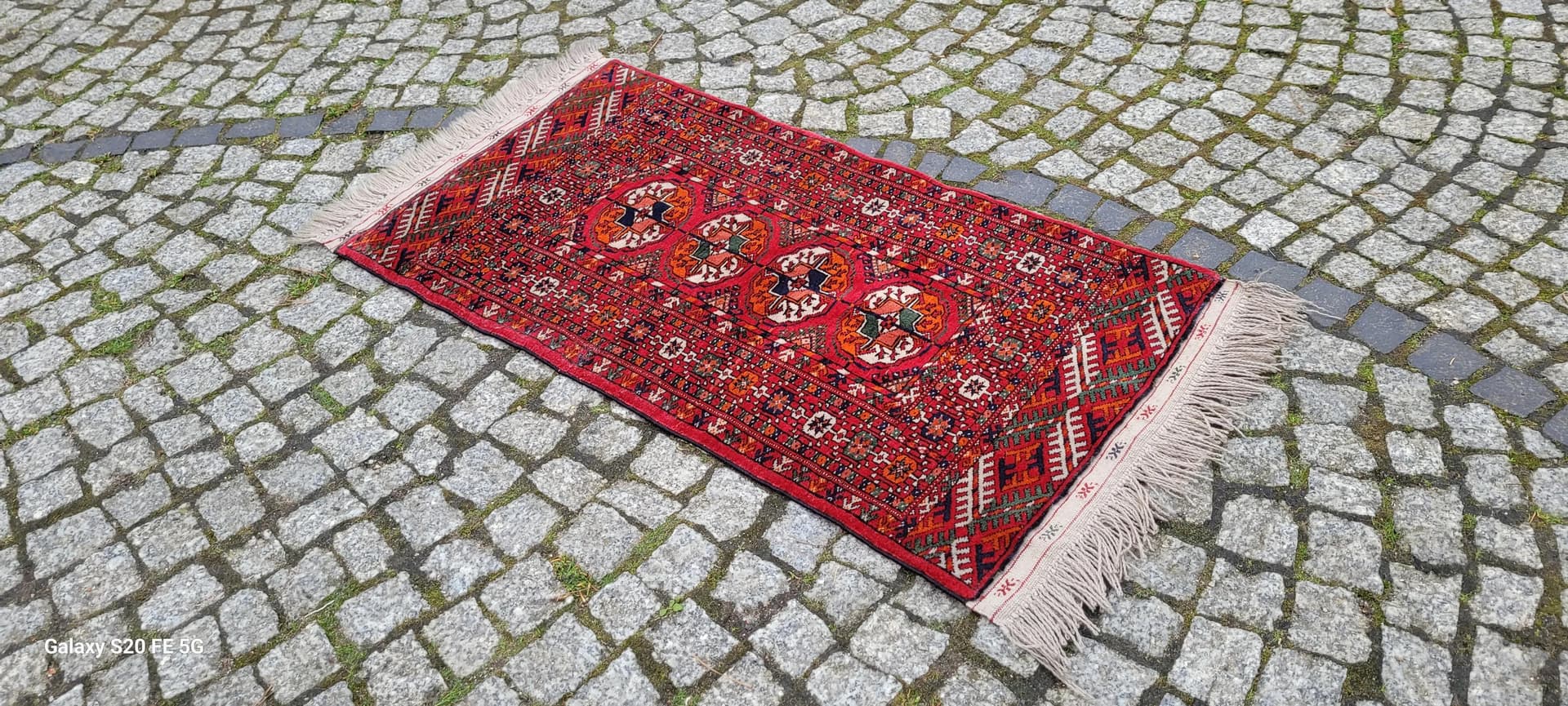 Dywan Tekke, 54x120 cm, czerwony, wełna, Turkmenistan, XIX w. - 87997
