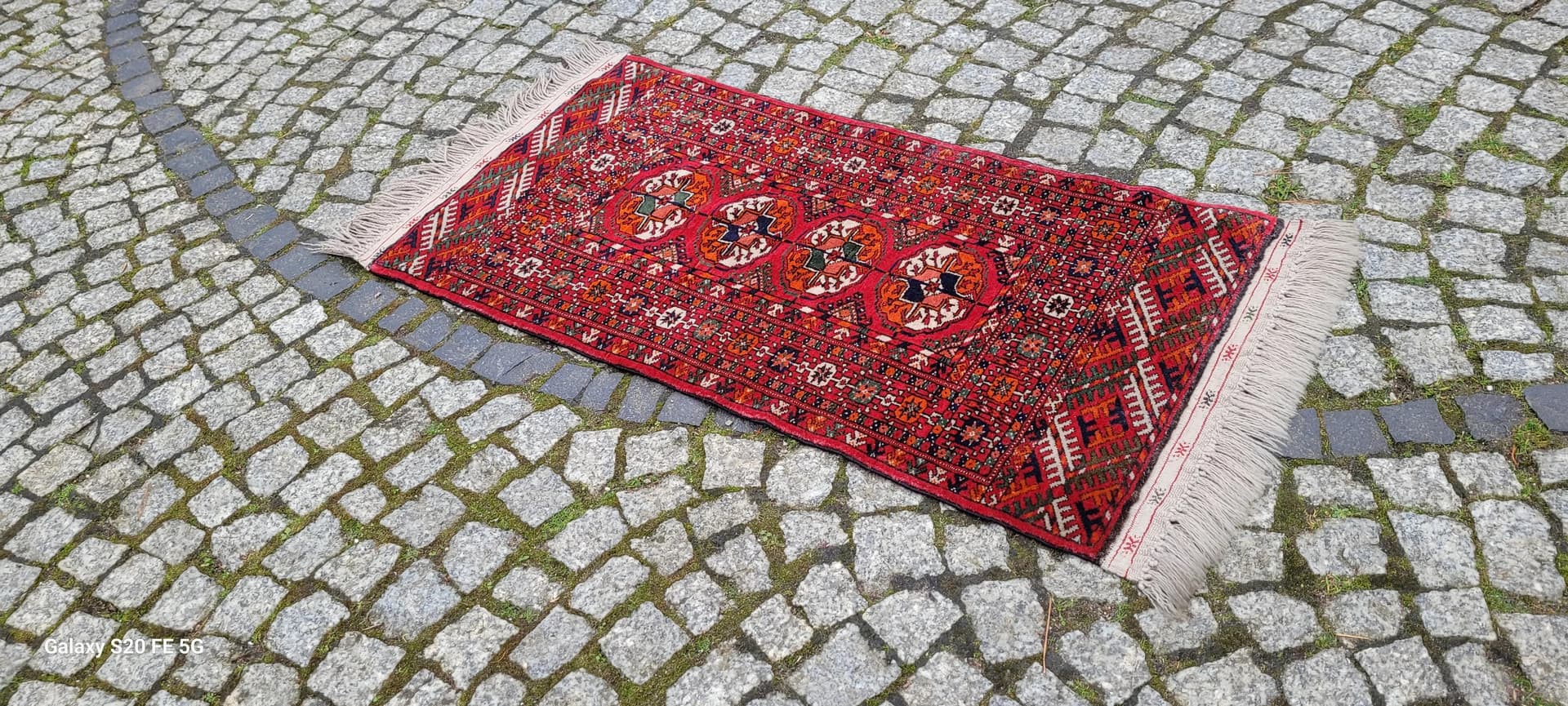 Dywan Tekke, 54x120 cm, czerwony, wełna, Turkmenistan, XIX w. - 87994