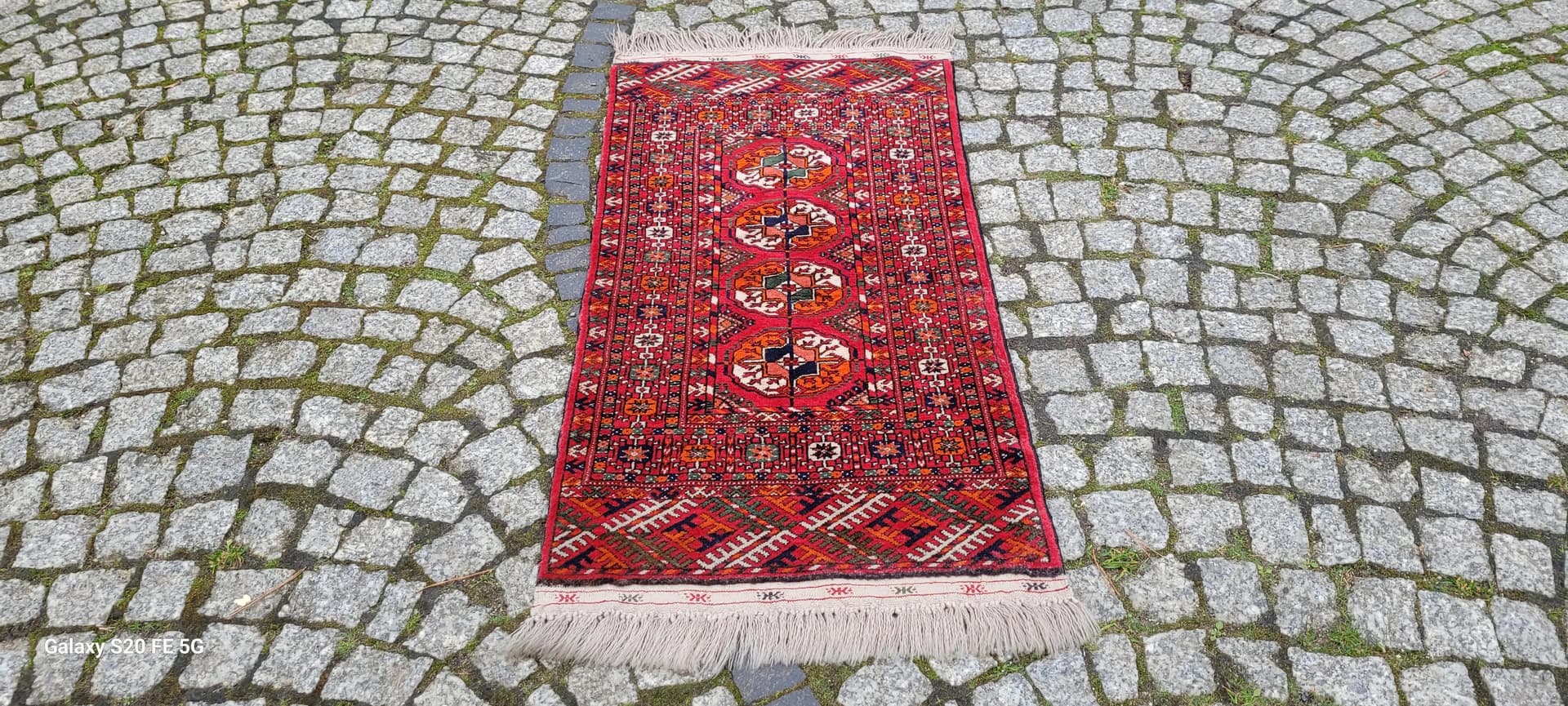 Dywan Tekke, 54x120 cm, czerwony, wełna, Turkmenistan, XIX w. - 87995