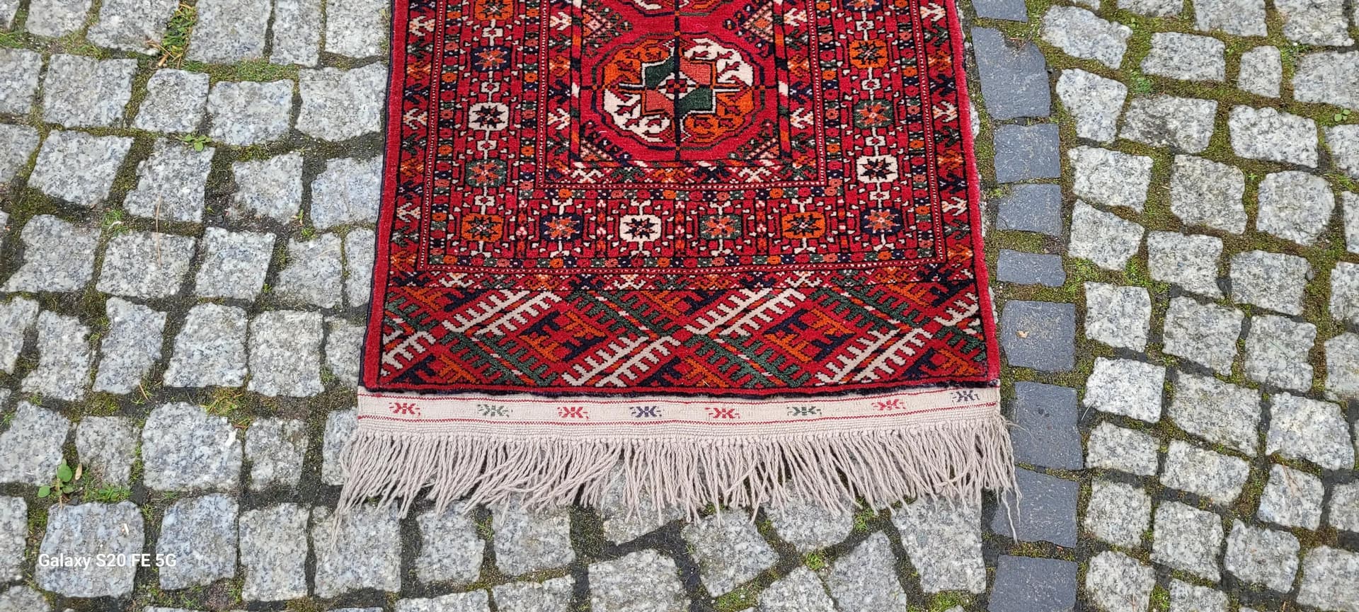 Dywan Tekke, 54x120 cm, czerwony, wełna, Turkmenistan, XIX w. - 87999