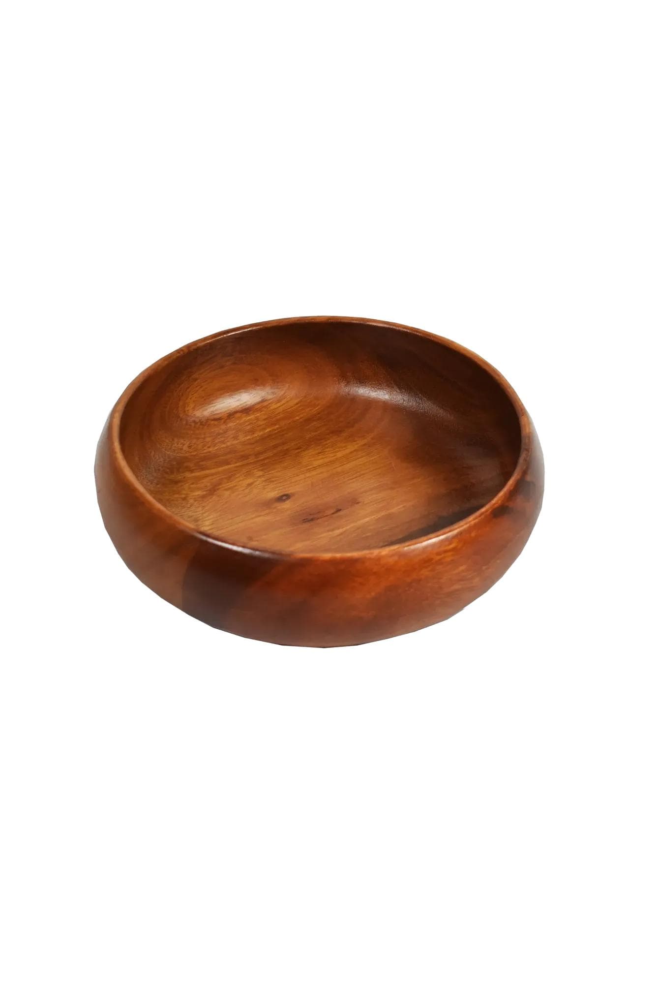 Bowl, brown teak wood, Poland, 1970s