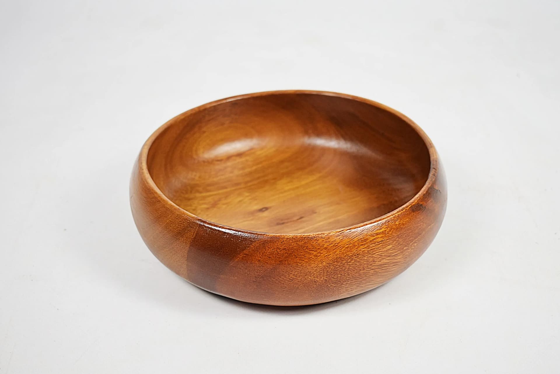 Bowl, brown teak wood, Poland, 1970s - 85050