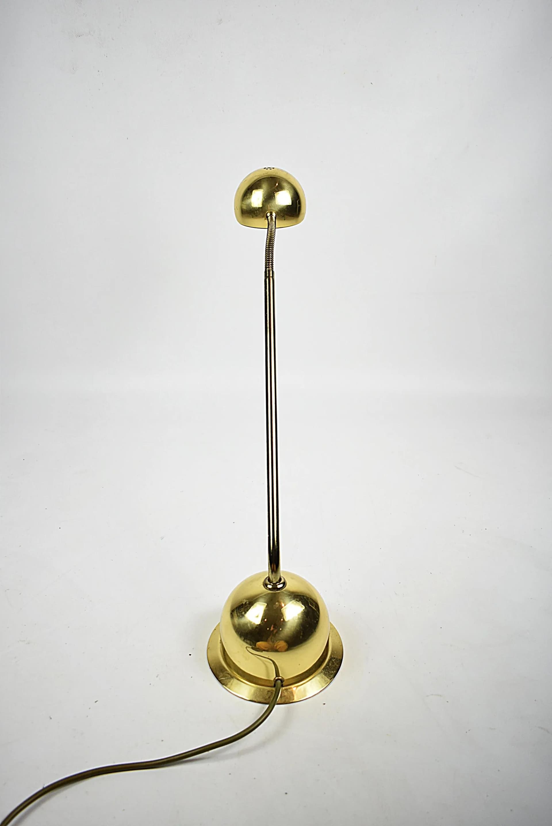 Lampka biurkowa, mosiądz polerowany, Fischer Leuchten, Niemcy, lata 80. - 85015