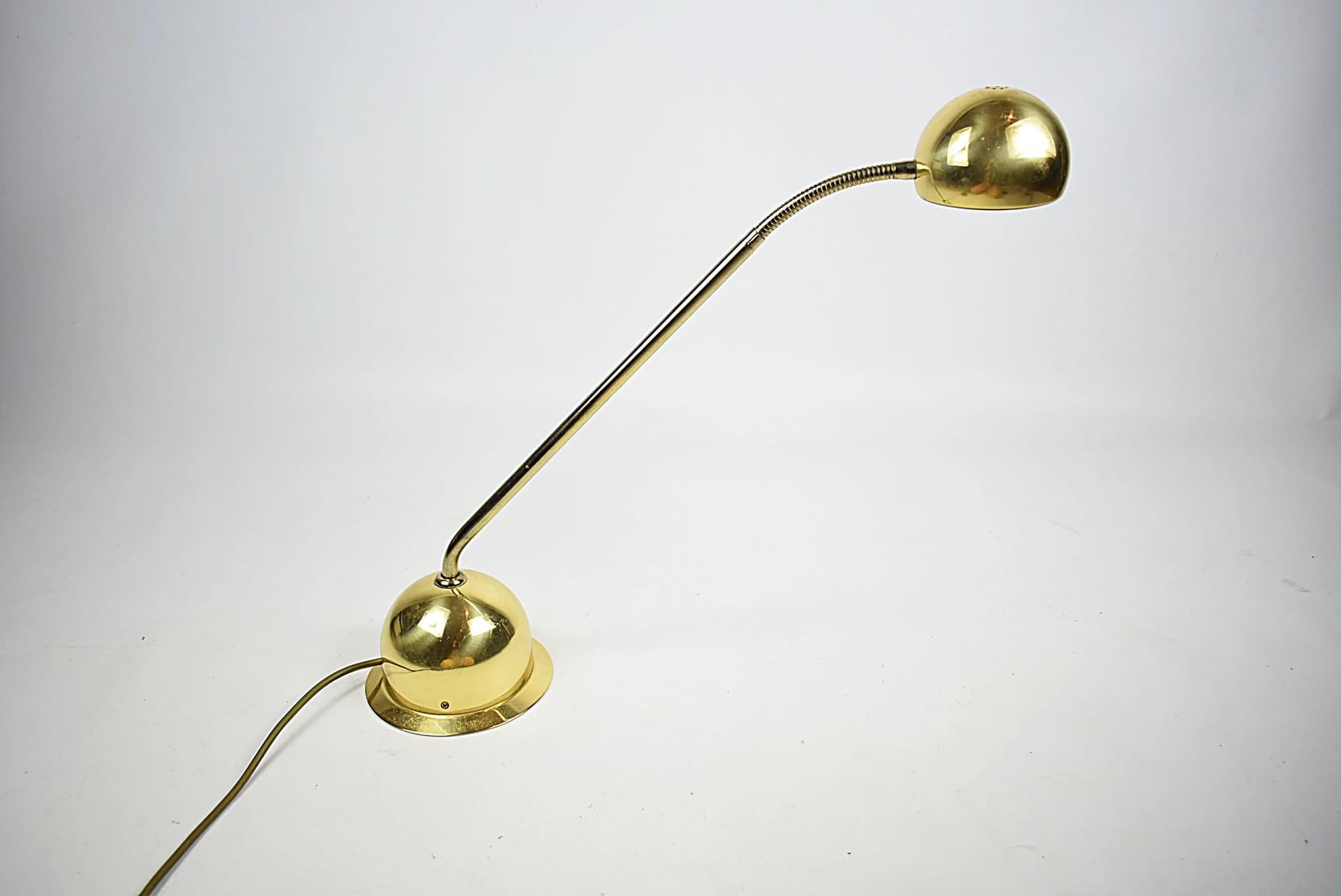 Lampka biurkowa, mosiądz polerowany, Fischer Leuchten, Niemcy, lata 80. - 85013