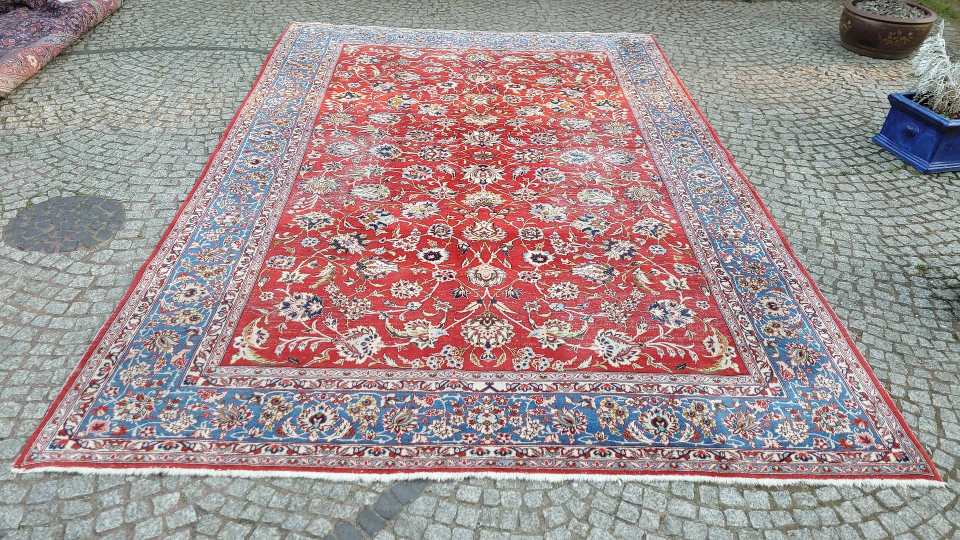 Dywan Isfahan 260x360 cm, czerwony, wełna, Iran, pocz. XX w. - 87959