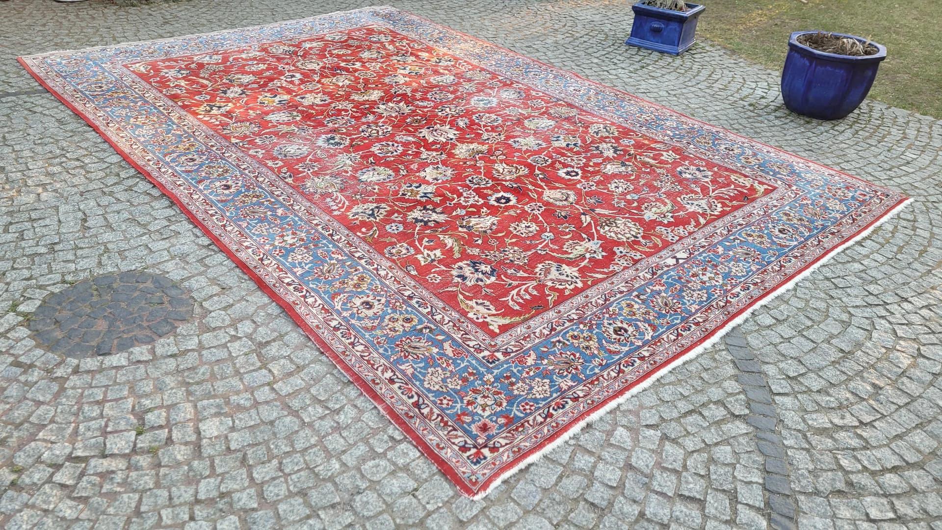 Dywan Isfahan 260x360 cm, czerwony, wełna, Iran, pocz. XX w. - 87962