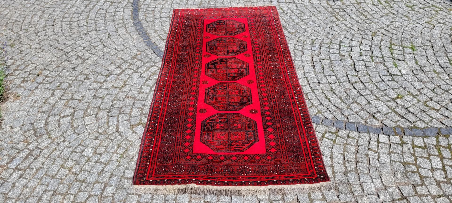 Oriental rug, 100x215 cm, red, wool, Afghanistan - 87949