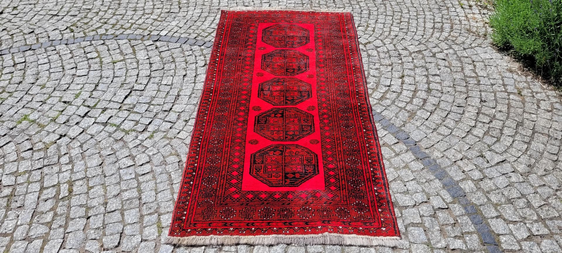 Oriental rug, 100x215 cm, red, wool, Afghanistan - 87946