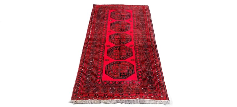 Dywan orientalny, 100x215 cm, czerwony, wełna, Afganistan