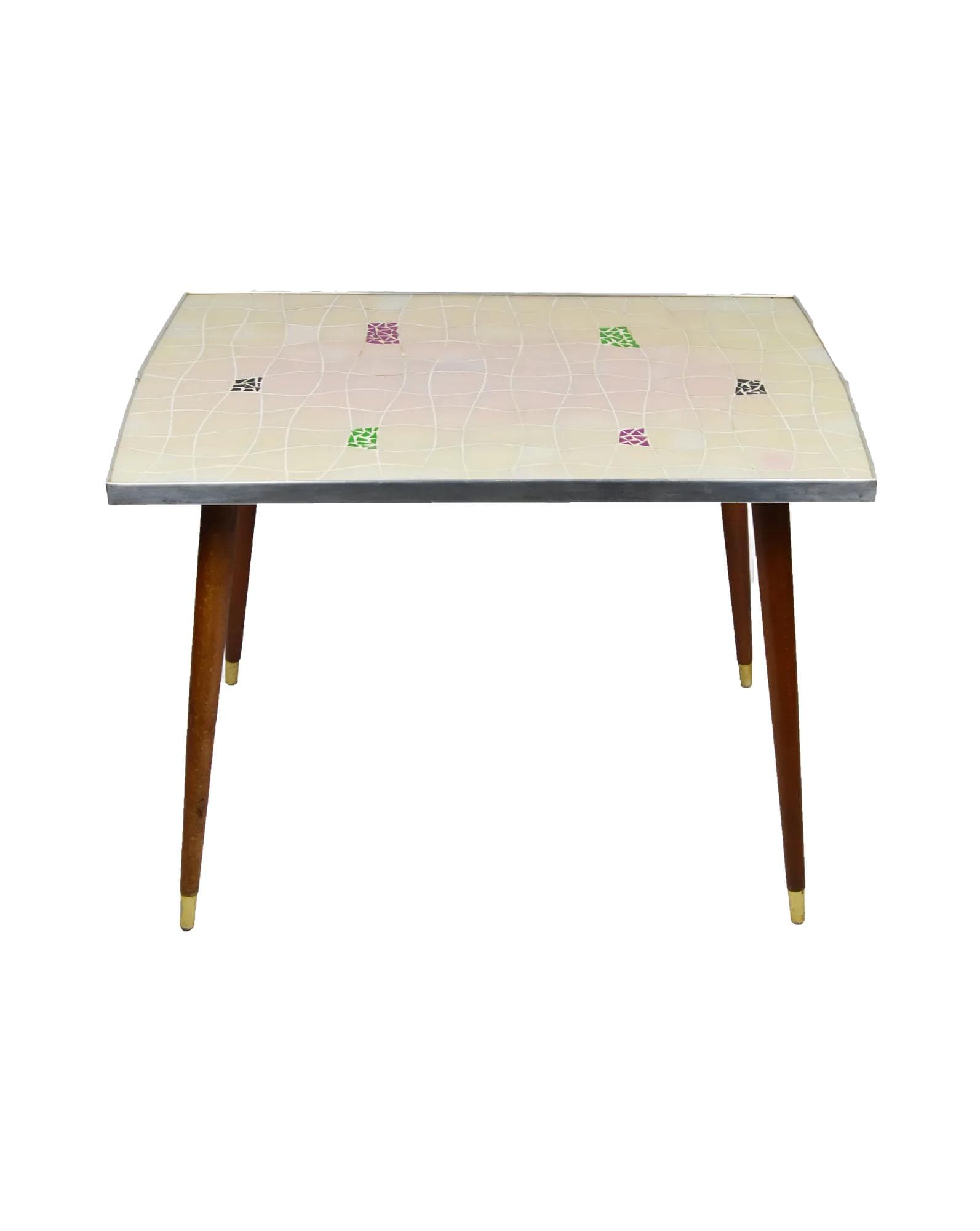 Stolik pomocniczy, beżowy, ceramika, Polska, lata 70.