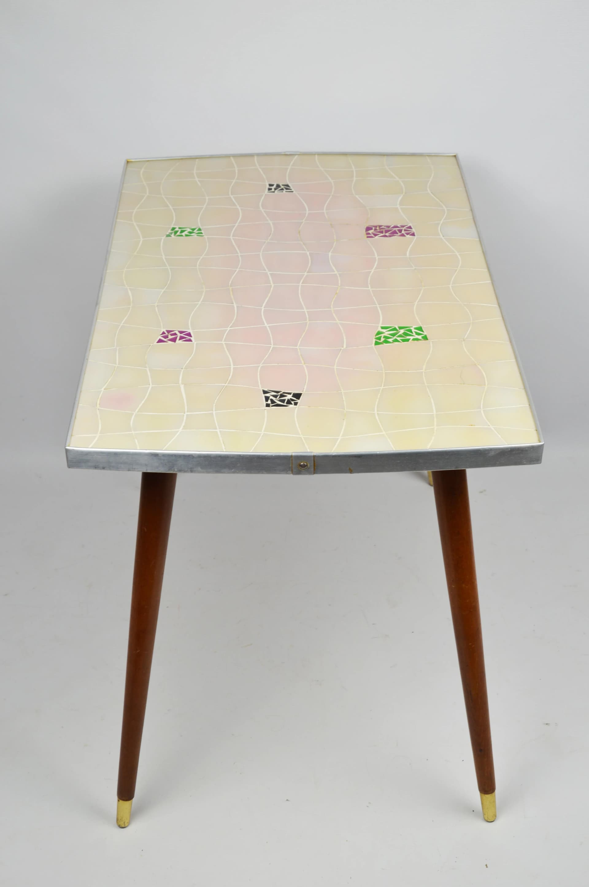 Stolik pomocniczy, beżowy, ceramika, Polska, lata 70. - 84987