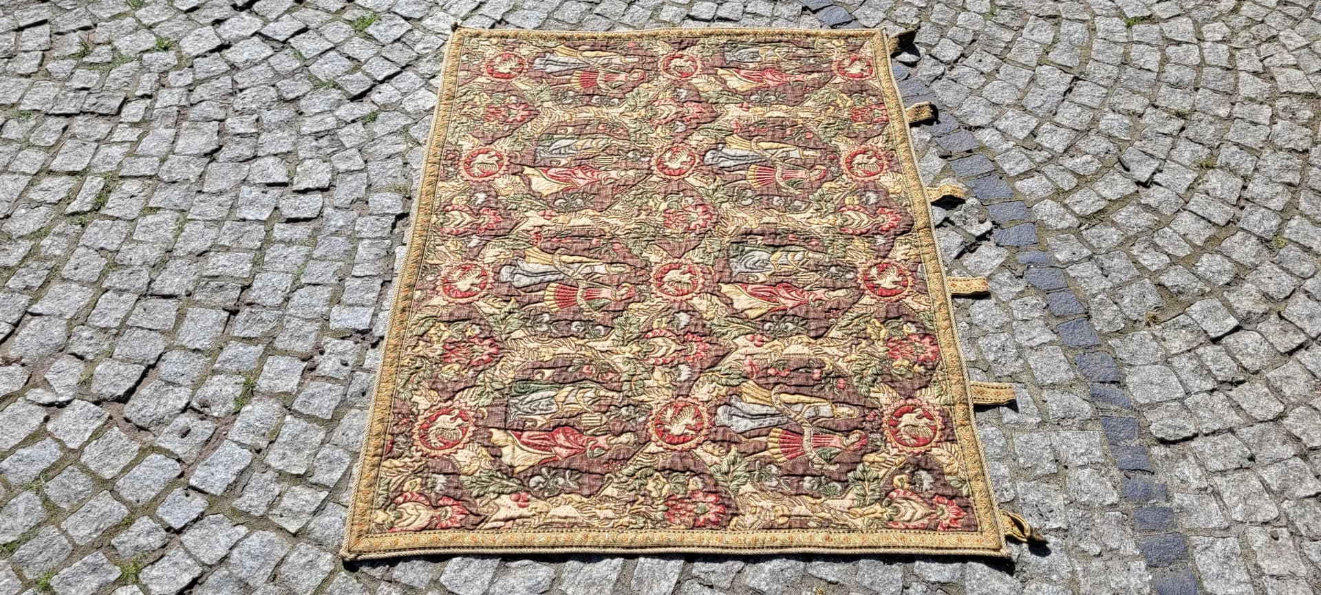 Figurative tapestry, multicolor, wool and cotton, Poland, 1960s, 97x115cm - 87925