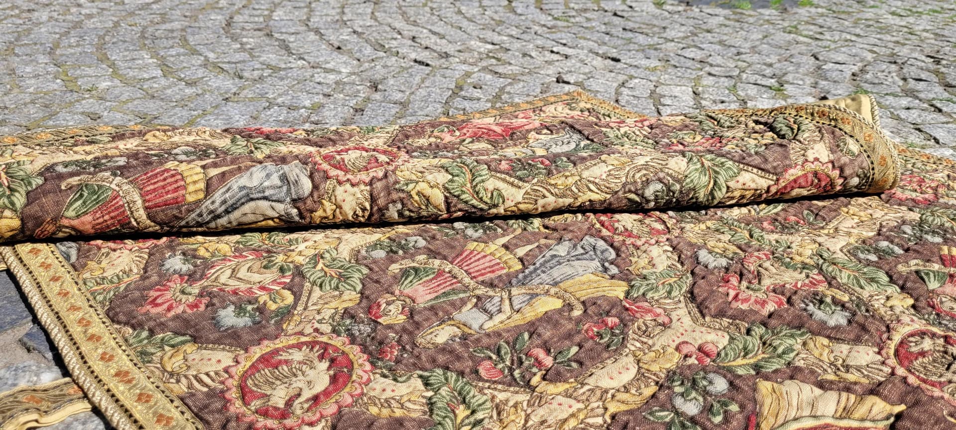 Figurative tapestry, multicolor, wool and cotton, Poland, 1960s, 97x115cm - 87929