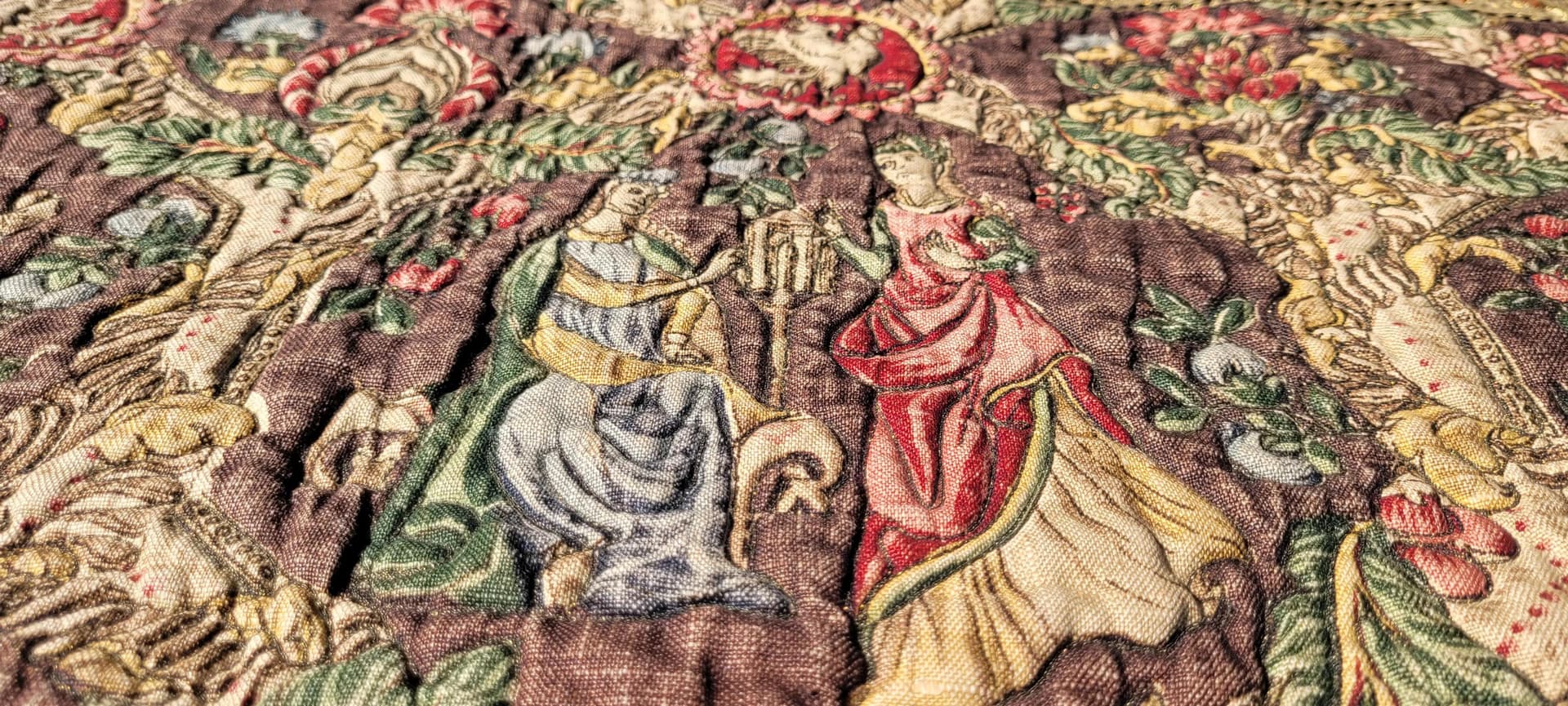 Figurative tapestry, multicolor, wool and cotton, Poland, 1960s, 97x115cm - 87928