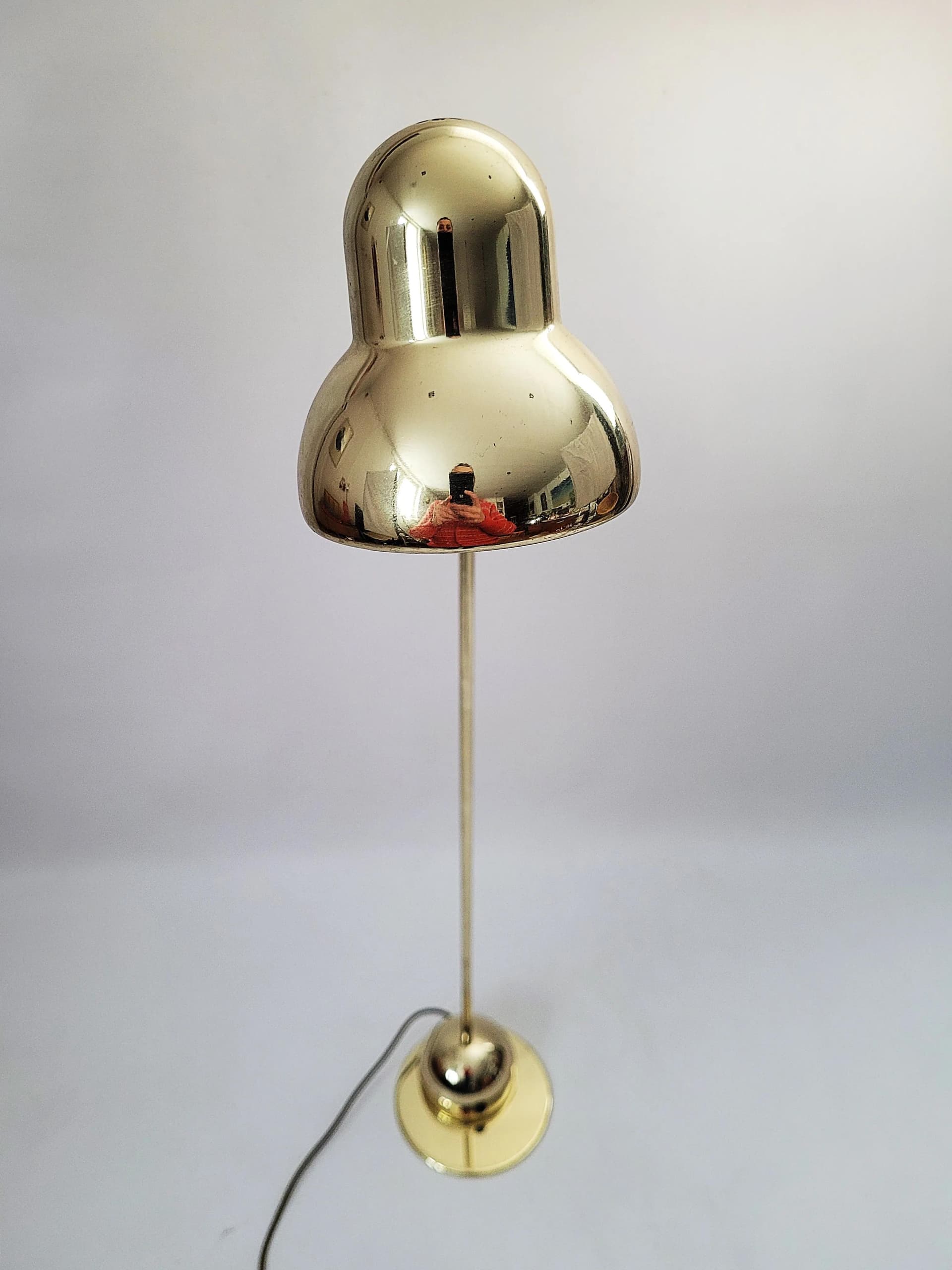 Floor lamp, gold metal, Poland, 1980s. - 84936