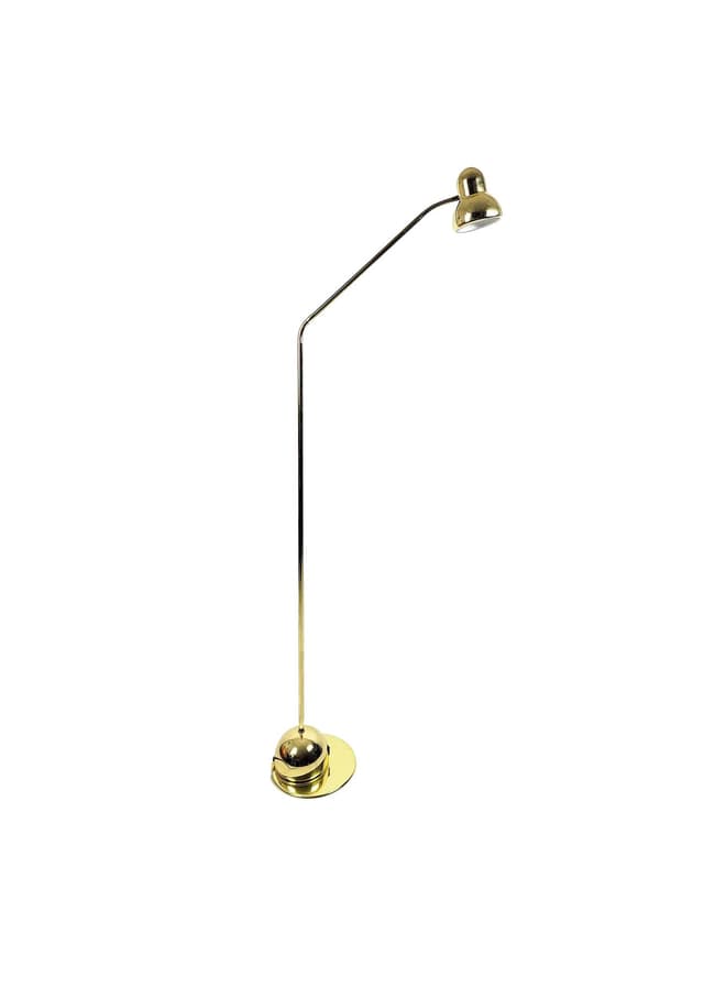 Floor lamp, gold metal, Poland, 1980s. - DIMENSION