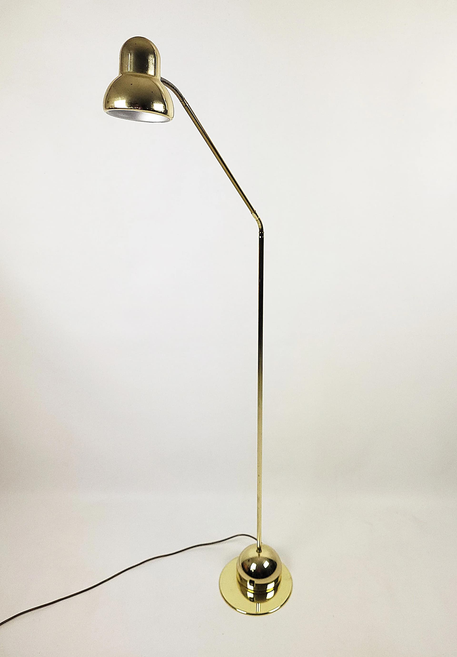 Floor lamp, gold metal, Poland, 1980s. - 84942