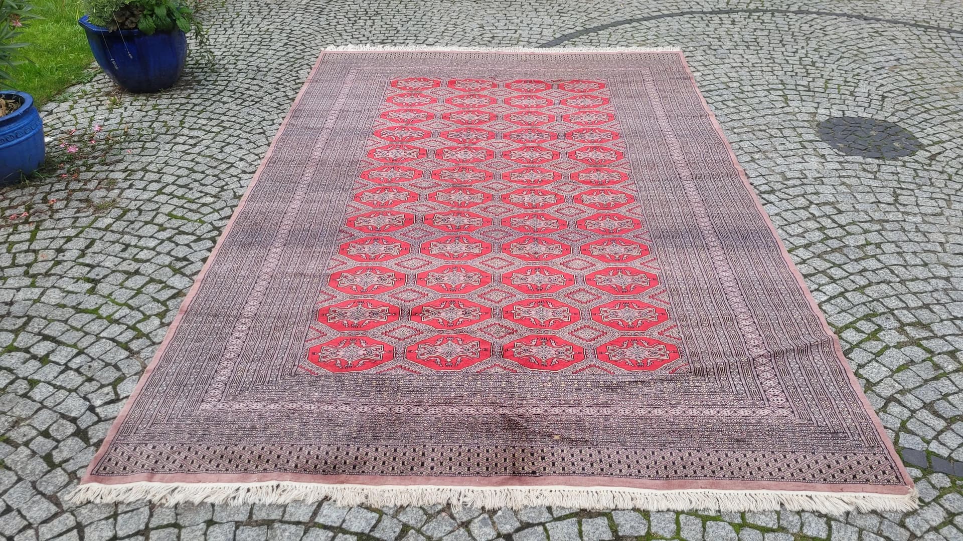 Dywan Buchara 220x340 cm, czerwony, wełna, Pakistan - 87866