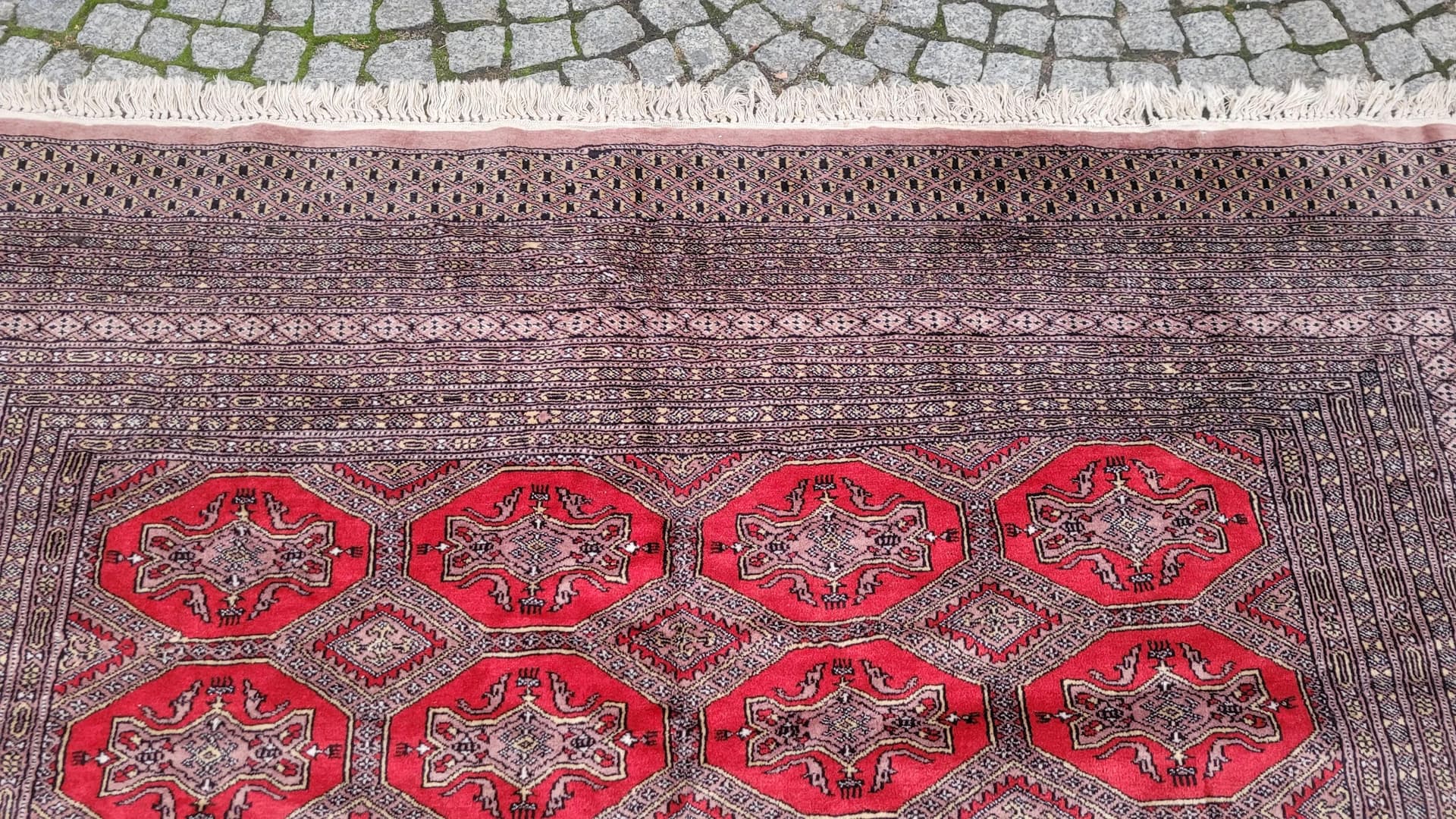 Dywan Buchara 220x340 cm, czerwony, wełna, Pakistan - 87870