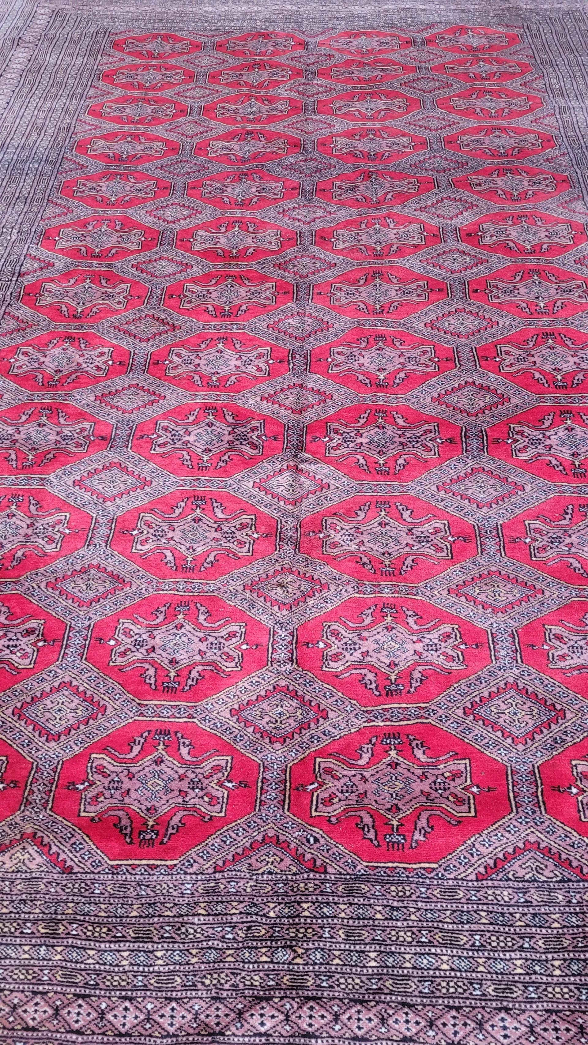 Dywan Buchara 220x340 cm, czerwony, wełna, Pakistan - 87868