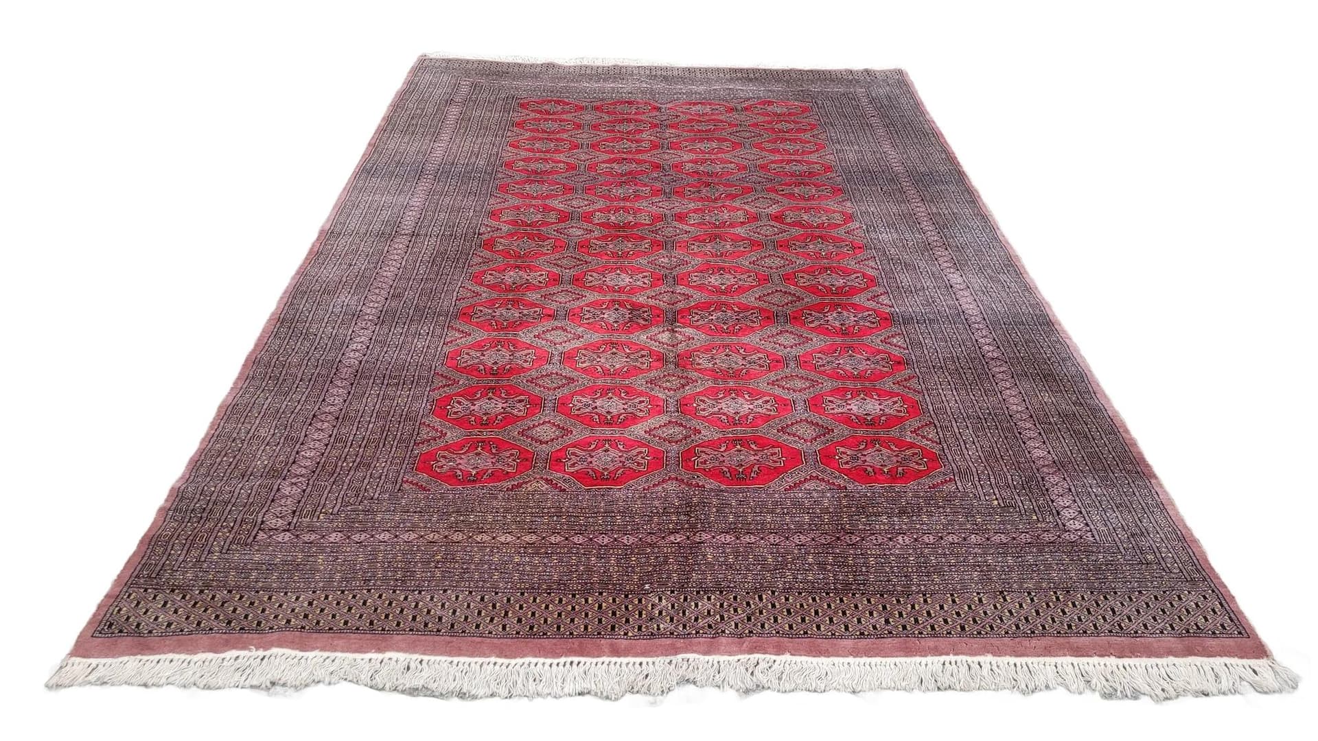 Dywan Buchara 220x340 cm, czerwony, wełna, Pakistan