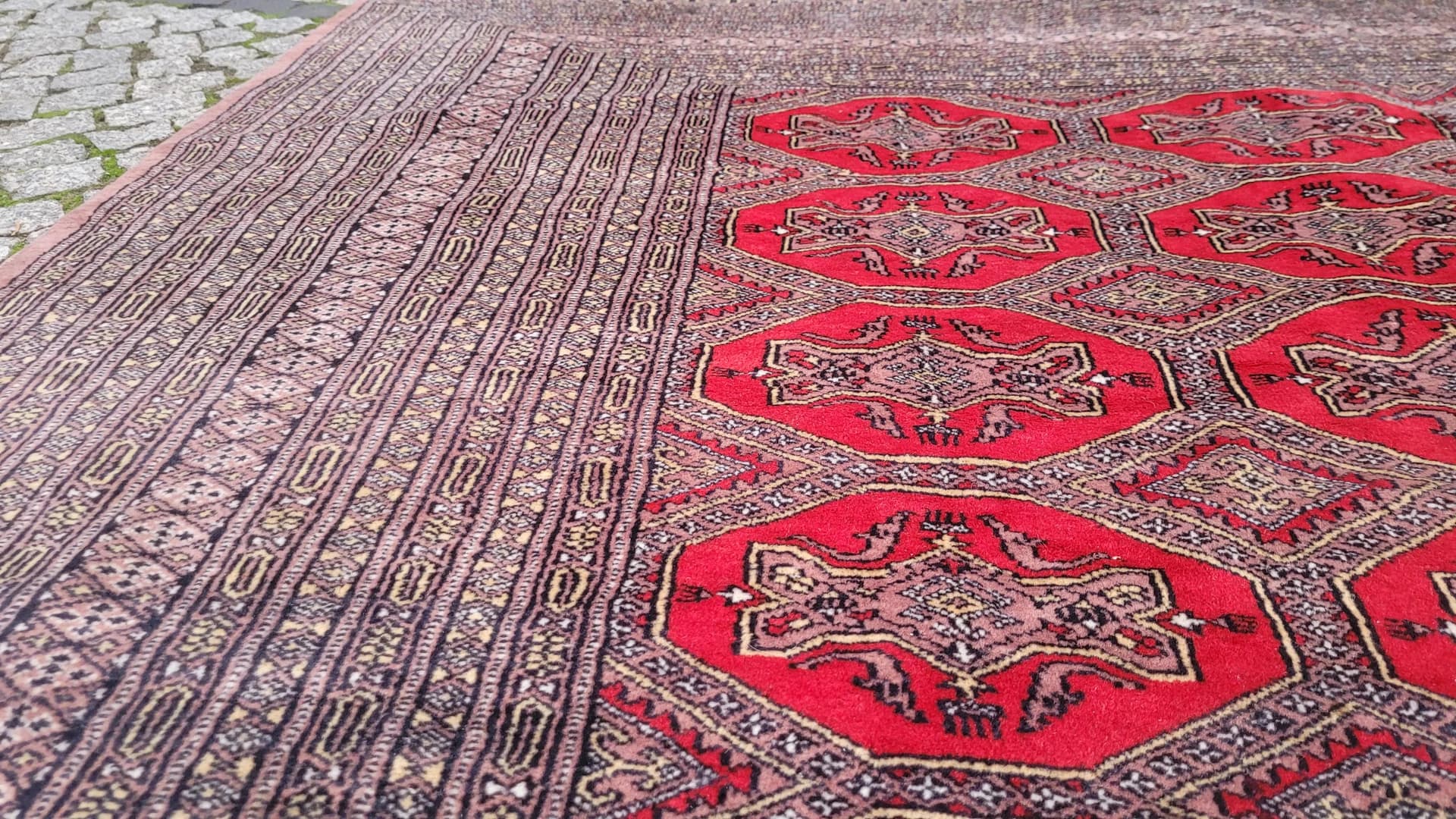 Dywan Buchara 220x340 cm, czerwony, wełna, Pakistan - 87865