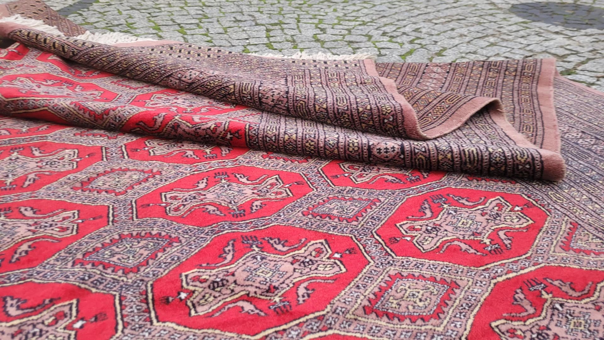 Dywan Buchara 220x340 cm, czerwony, wełna, Pakistan - 87864