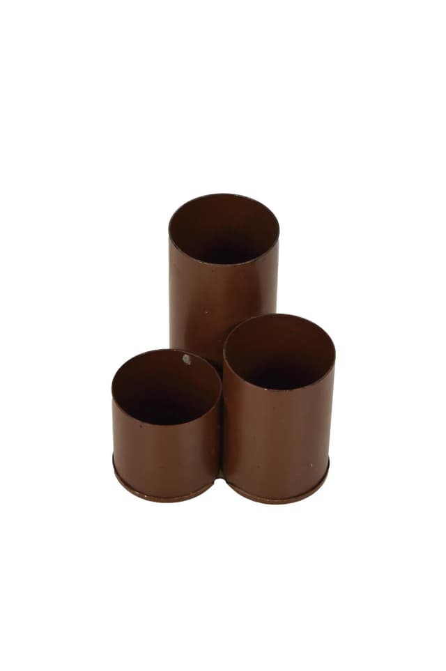 Organizer na biurko, brązowy, metal, Polska, lata 70. - WYMIARY