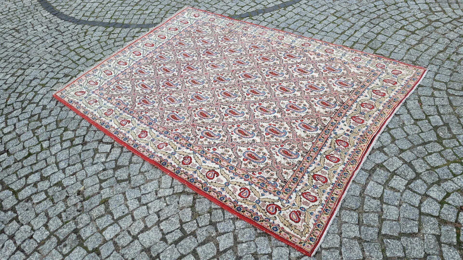 Dywan Ghom, 145x200 cm, czerwony, wełna, Iran - 87840