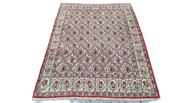 Dywan Ghom, 145x200 cm, czerwony, wełna, Iran - WYMIARY