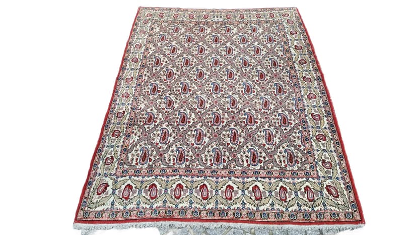 Dywan Ghom, 145x200 cm, czerwony, wełna, Iran