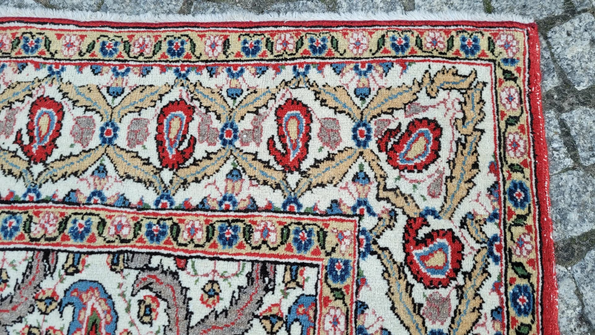 Dywan Ghom, 145x200 cm, czerwony, wełna, Iran - 87835