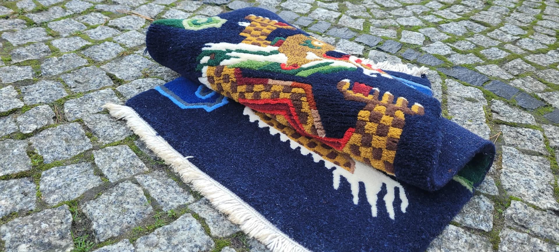 Dywan Art déco, 98x53 cm, multikolor, wełna, Chiny, początek XX w. - 87810