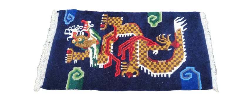 Dywan Art déco, 98x53 cm, multikolor, wełna, Chiny, początek XX w.