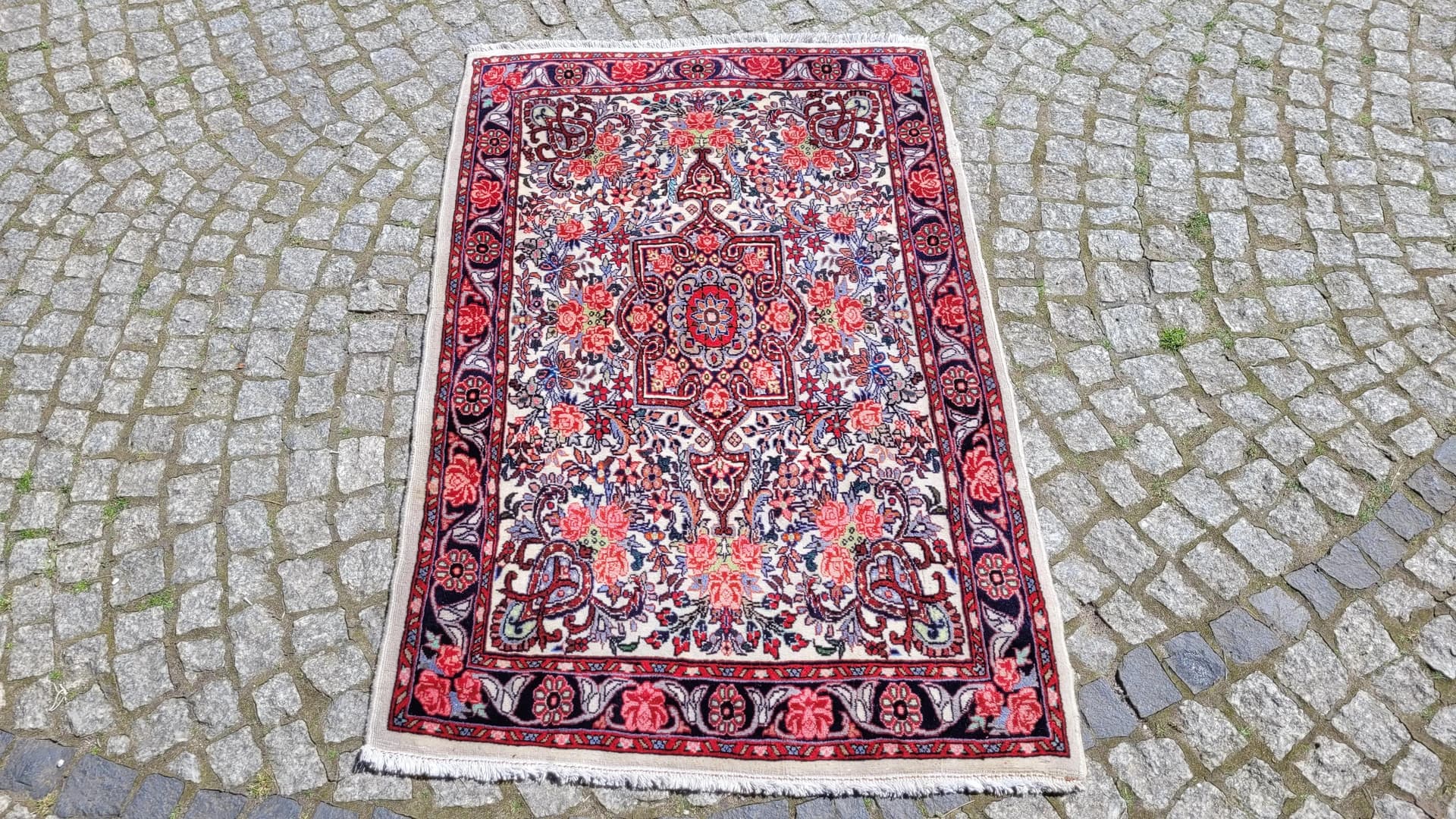 Dywan Bidjar, 85x128 cm, ivory, wełna, Iran - 87776