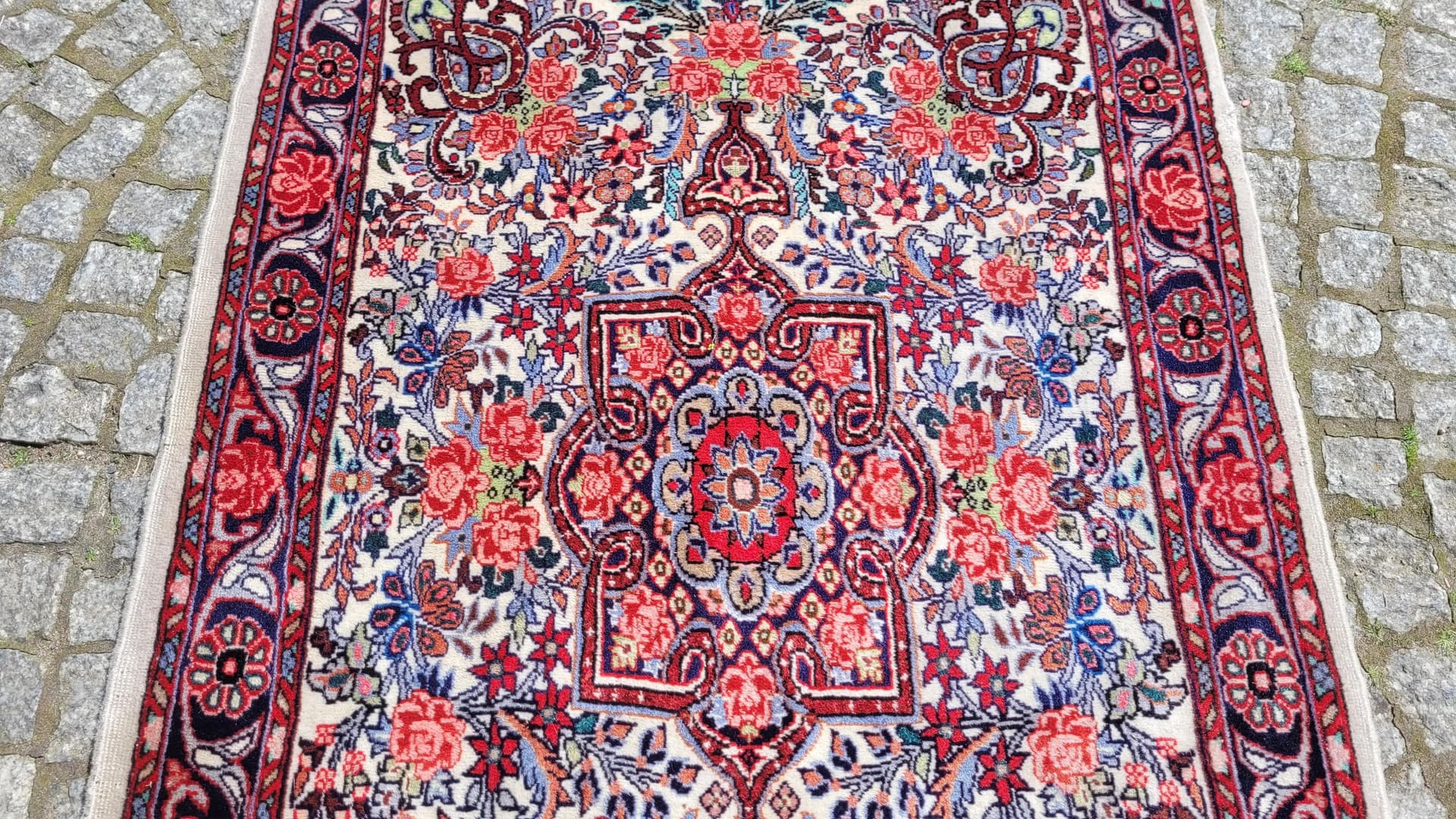 Dywan Bidjar, 85x128 cm, ivory, wełna, Iran - 87782