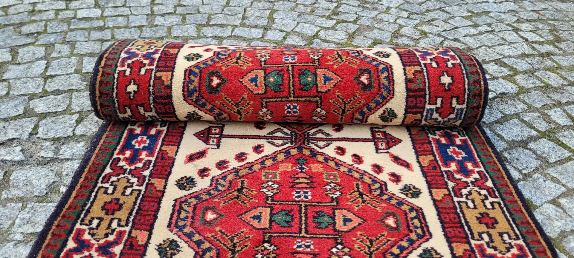 Dywan Kazak 148x71 cm, multikolor, wełna, Indie - 87732