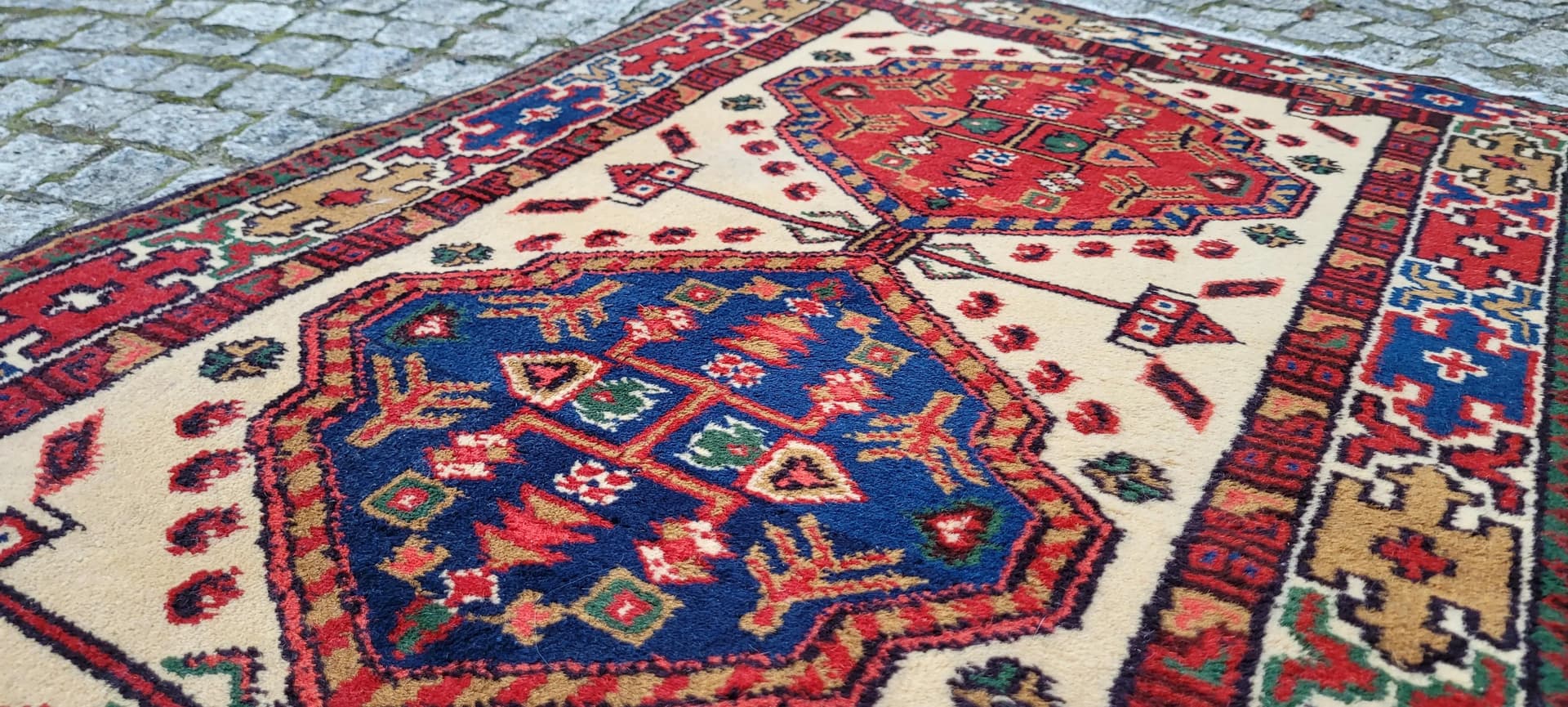 Dywan Kazak 148x71 cm, multikolor, wełna, Indie - 87728