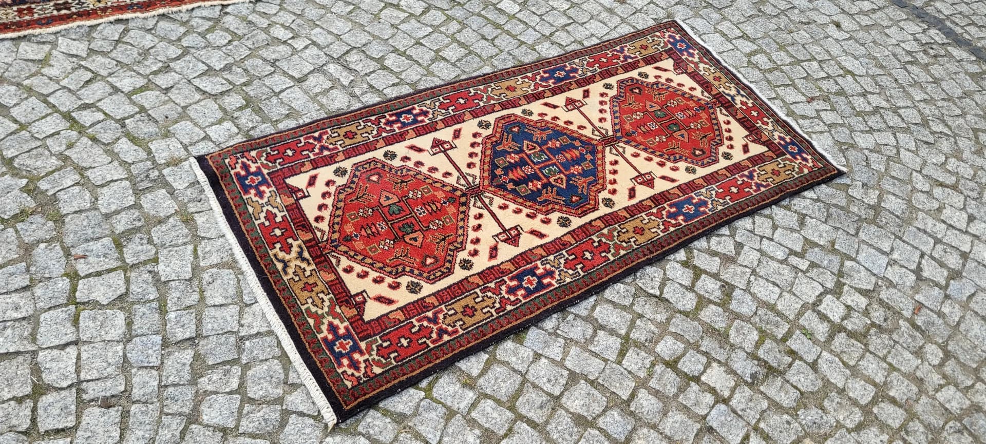 Dywan Kazak 148x71 cm, multikolor, wełna, Indie - 87726