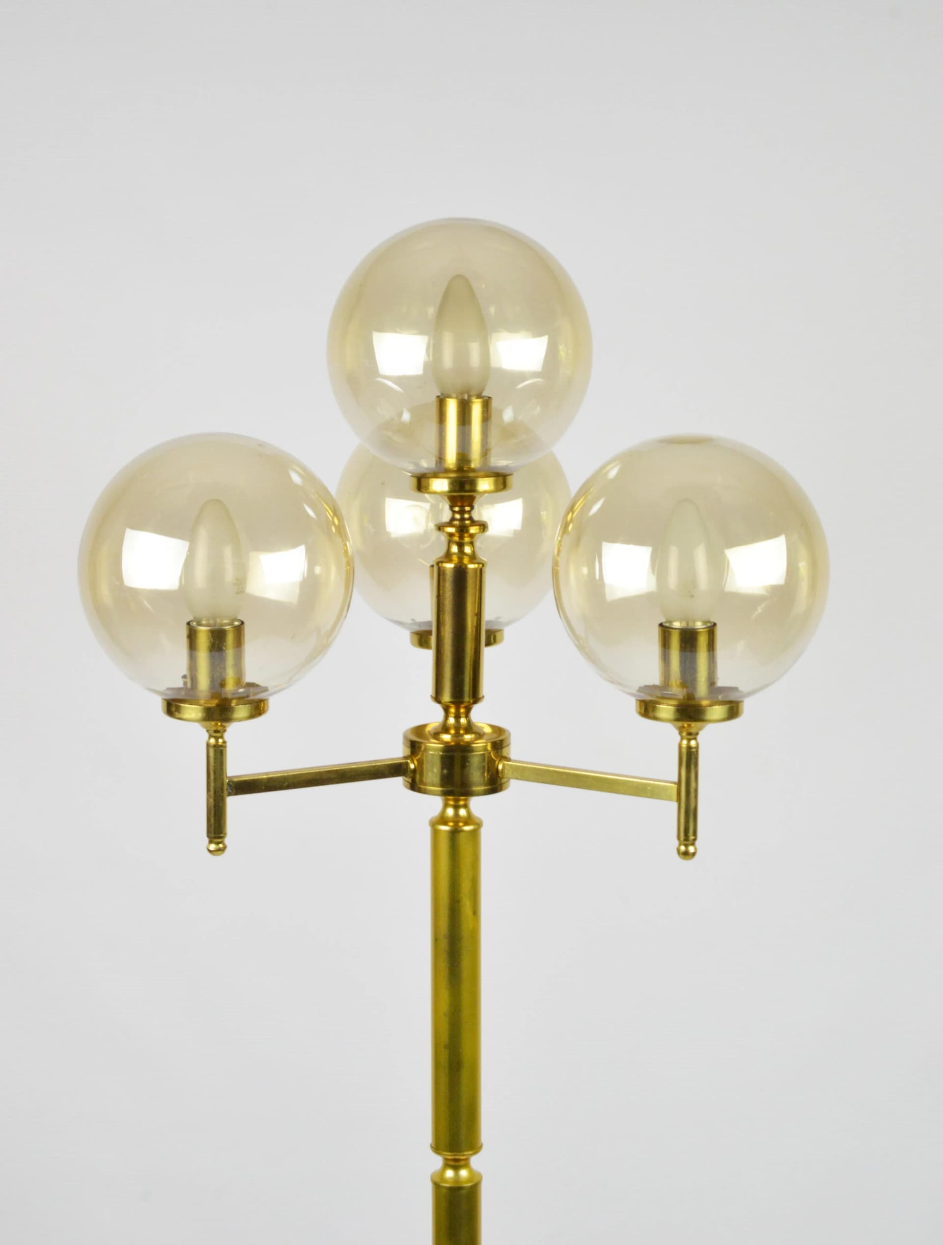 Floor lamp, golden metal, Poland, 1980s. - 84796