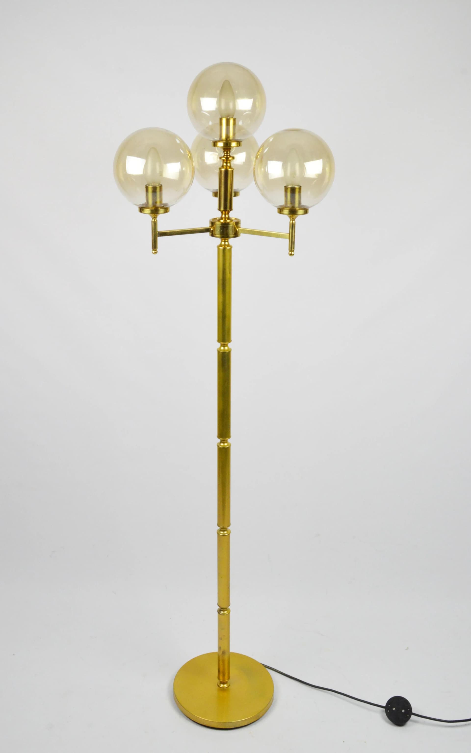 Floor lamp, golden metal, Poland, 1980s. - 84799