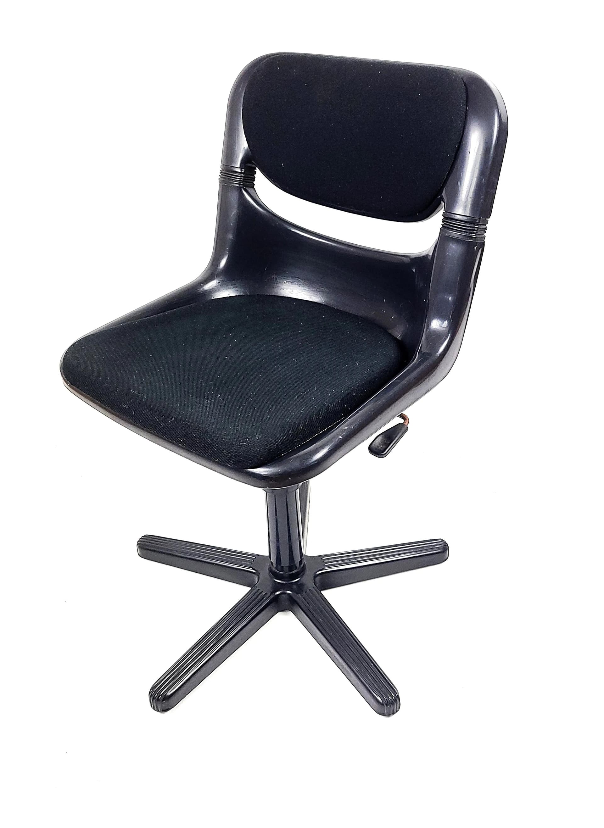 Fotel biurowy Dorsal, tkanina czarna, proj. G. Piretti, Vitra, Szwajcaria, lata 80. - 84788