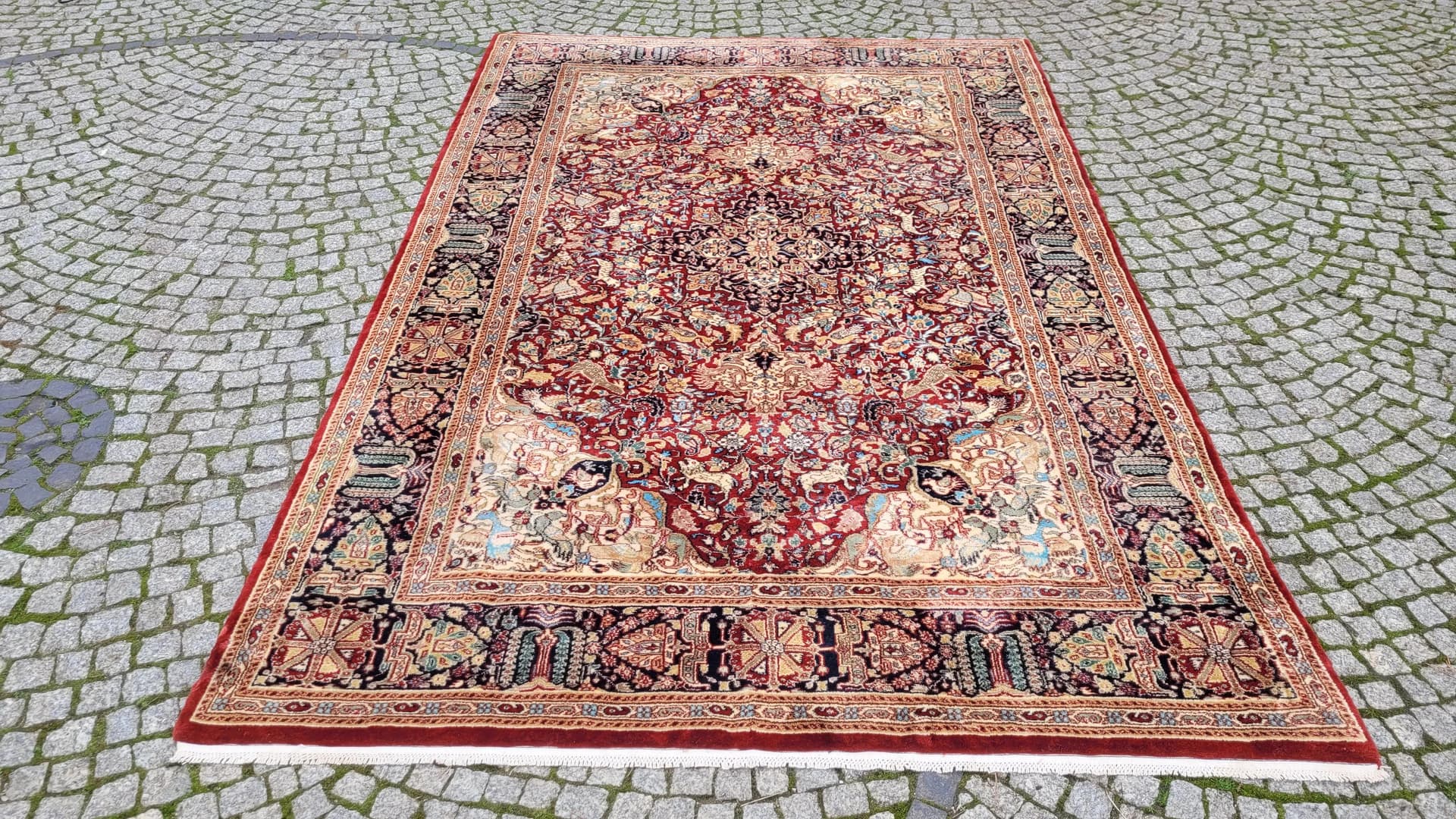 Rug Ghom, 285x185cm, red, wool, Pakistan - 87677