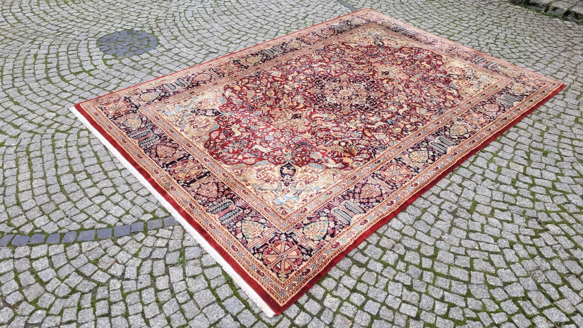 Rug Ghom, 285x185cm, red, wool, Pakistan - 87682