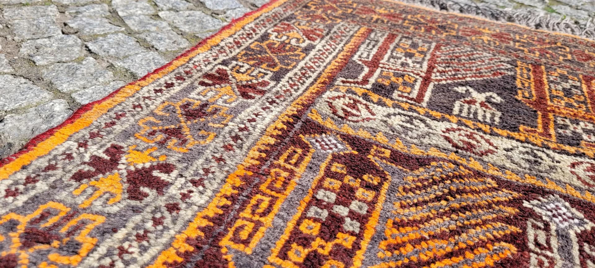 Dywan Beluch, nomadyczny, 85x145 cm, wełna brązowy, Afganistan, lata 60. - 87659