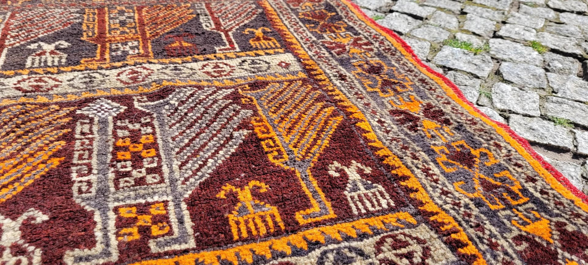 Dywan Beluch, nomadyczny, 85x145 cm, wełna brązowy, Afganistan, lata 60. - 87661